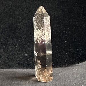 Smoky quartz GUC gemstone hexagonal obelisk tower. Measures appx. 3-1/2” x 1”